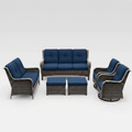 Patio Conversation Set Designed for Outdoor Gatherings, 6-Piece Steel Frame, Weather-Resistant Cushions